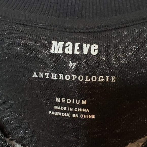 Maeve by Anthropologie Black Crew Neck Sweatshirt - Picture 7 of 13